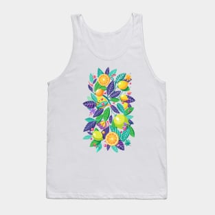 Vintage Lemon leaves floral pattern fresh Lemonade Summer Party gifts Tank Top